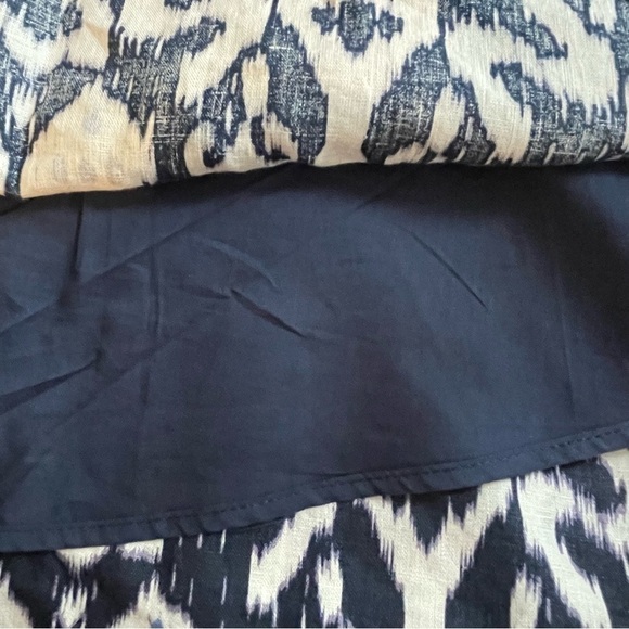 Gap Sleeveless 100% Linen Summer Fit & Flare Midi Dress Blue White 8 - Picture 6 of 7